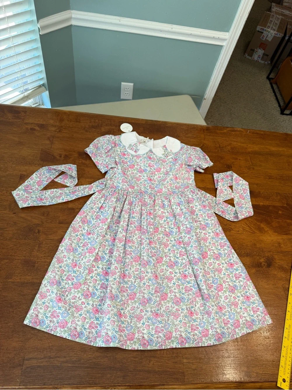 Sal & Pimenta Maryland Sprinkles Dress Blue Floral Peter Pan Collar Sz 10 NWT